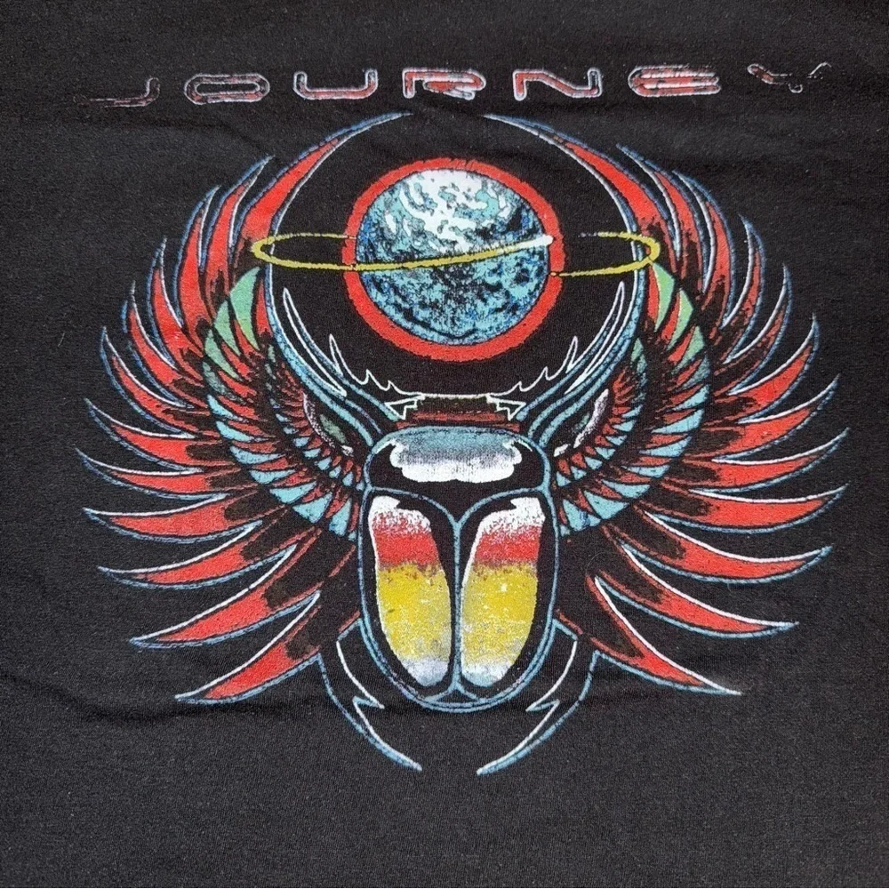 JOURNEY Scarab Beetle Planet Album Guitar Cover T-Shirt Men's XL Rock Band - Picture 2 of 4